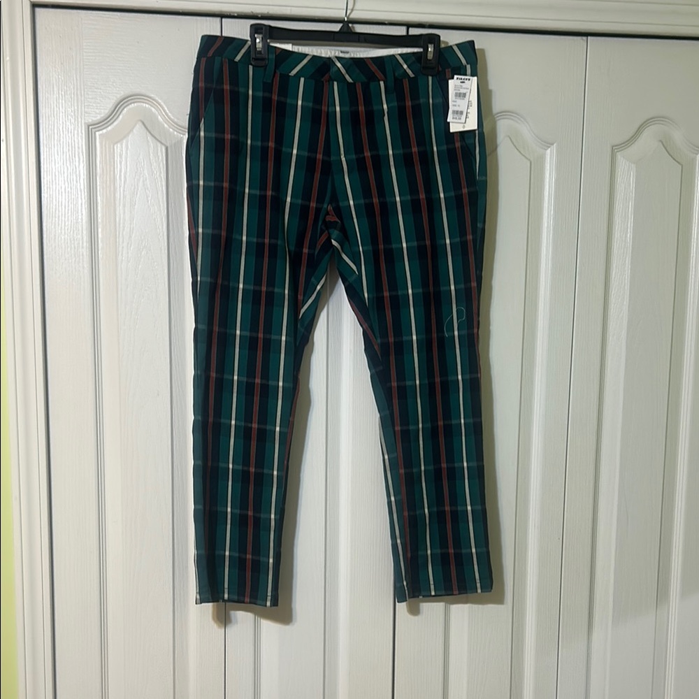 Volcom Plaid Chinos - Green and Red